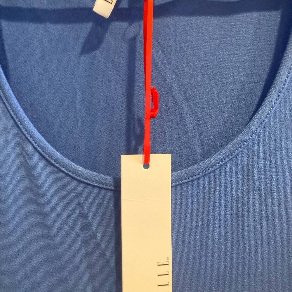 NWT BLUE RUFFLE OFF SHOULDER TOP - XL - Picture 3 of 5